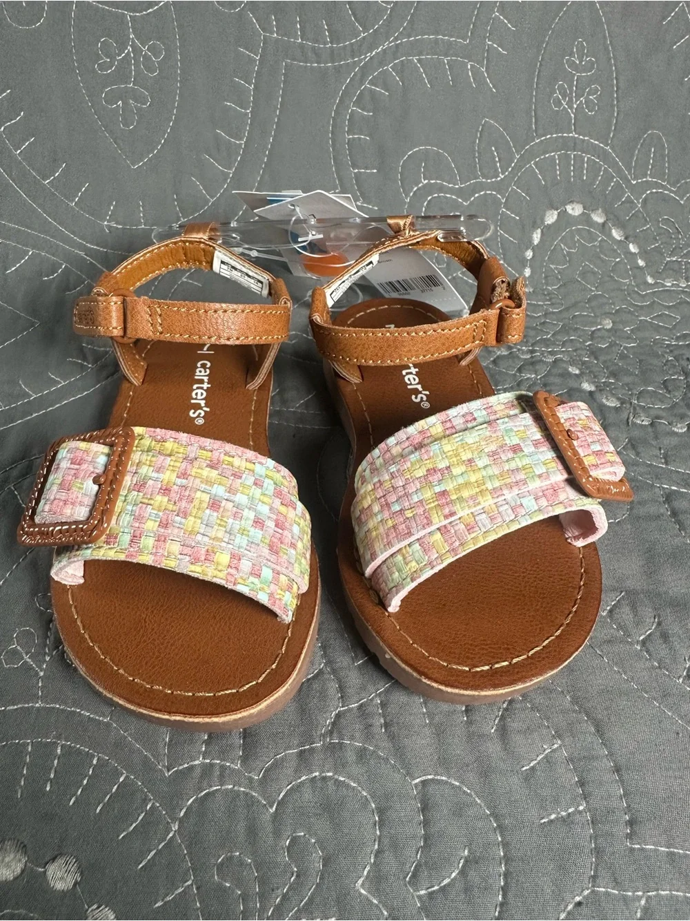 Carters Toddler Girls Brown/Multi Isa Sandals NWT Size 7 toddler